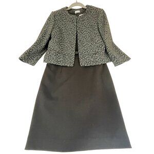 Calvin Klein 2pc Petite Suit Dress Set 6P Black Career